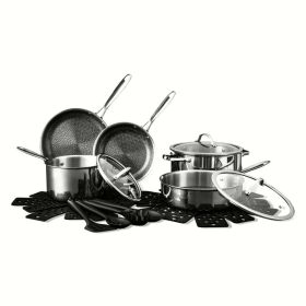 Thyme & Table 16-Piece Tri-Ply Non-Stick Etch-Tech Cookware & Utensil Set