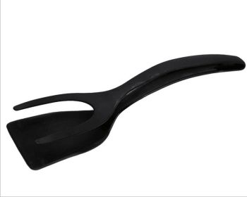 Two-in-one Pancake Flip Omelet Tongs (Color: Black)