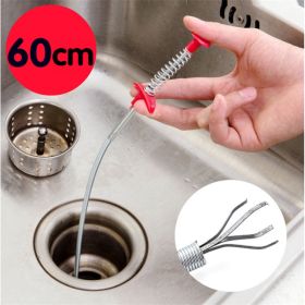 60CM Sewer Dredger Spring Pipe Dredging Tool Household Hair Cleaner Drain Clog Remover Cleaning Tools Household For Kitchen Sink Kitchen Gadgets (Option: Color randomised)