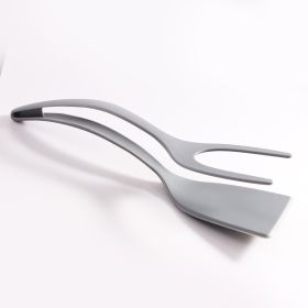 Two-in-one Pancake Flip Omelet Tongs (Color: Grey)